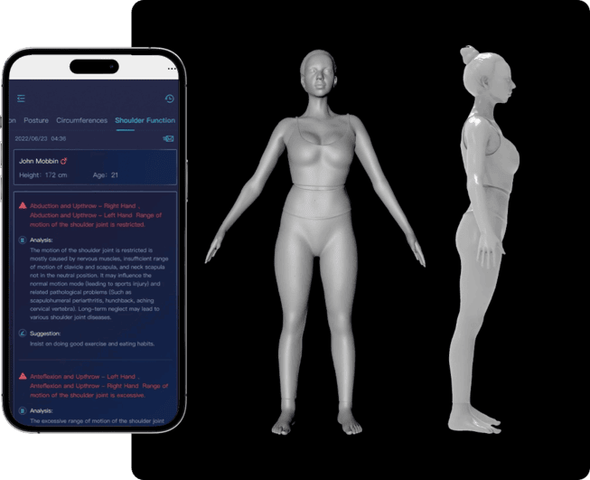 Shoulder mobility assessment with range of motion indicators